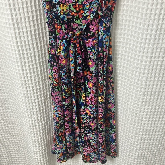 Anne Klein Floral Belted Sleeveless Midi Dress Size 10 - Picture 3 of 9